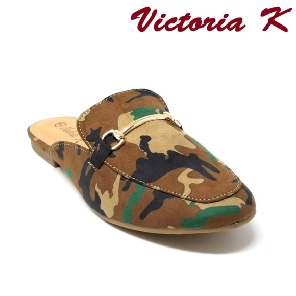 Victoria K Shoes - Women Slip-on Mules Slippers, HK-7083, Beige Victoria K Shoes - Women Slip-on Mules Slippers, HK-7083, Beige
